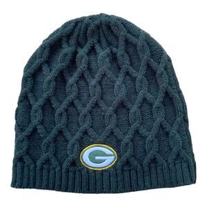 Fanatics NFL Pro Line Green Bay Packers Dark Green Cable Knit Beanie One Size